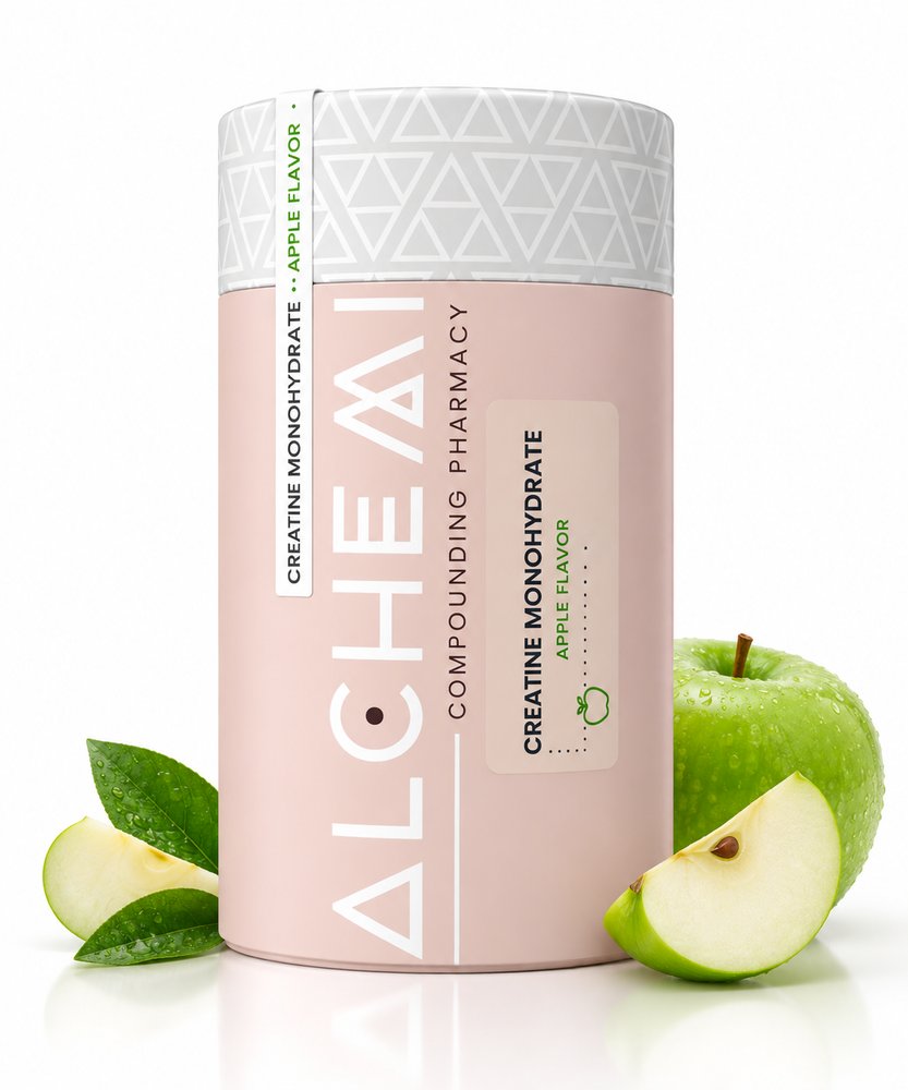 Swiss Medica creatine monohydrate, apple flavour, 300g tub